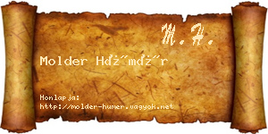 Molder Hümér névjegykártya
